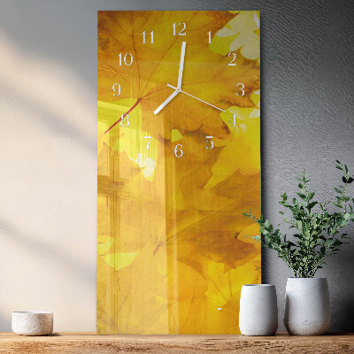 Vertical wall clock Leaves