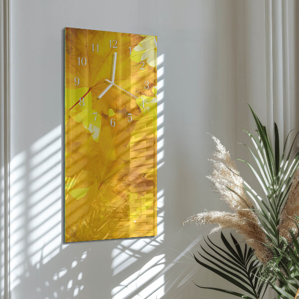 Vertical wall clock Leaves