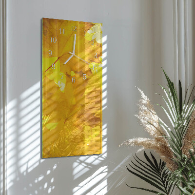Vertical wall clock Leaves
