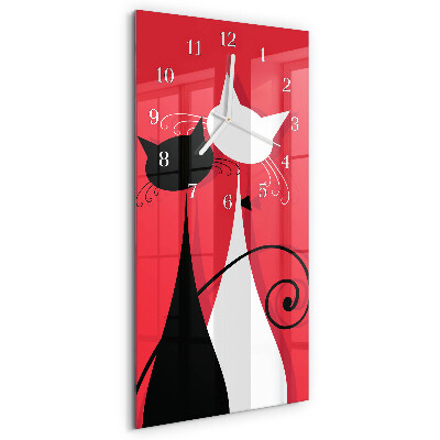 Vertical wall clock Cats