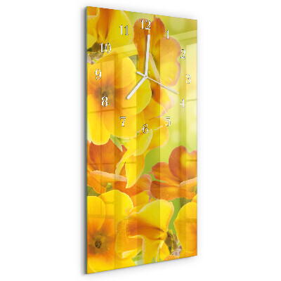 Vertical wall clock Flowers