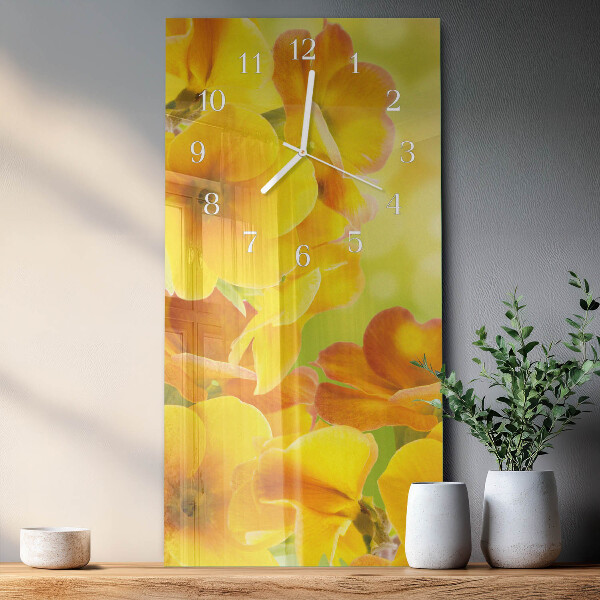 Vertical wall clock Flowers
