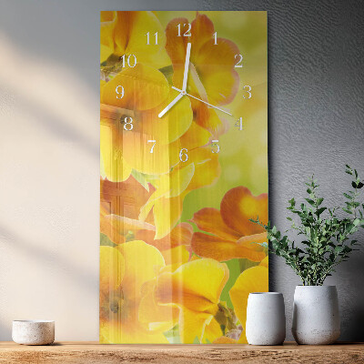 Vertical wall clock Flowers