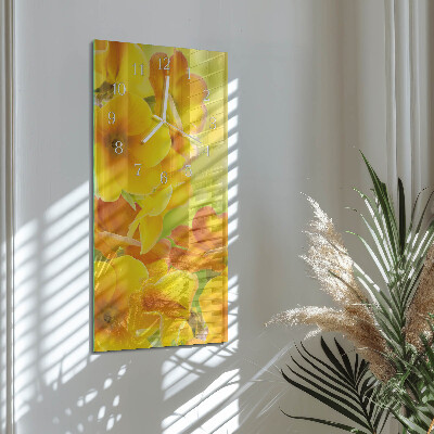 Vertical wall clock Flowers