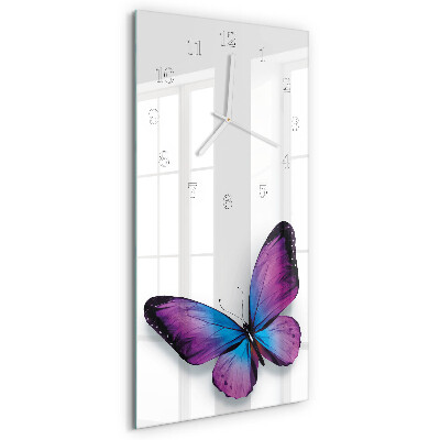 Vertical wall clock Butterflies