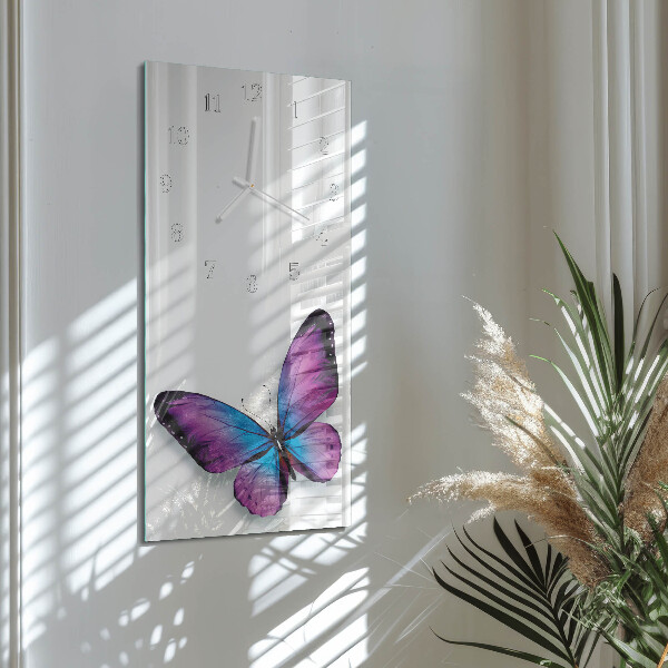 Vertical wall clock Butterflies