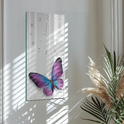 Vertical wall clock Butterflies