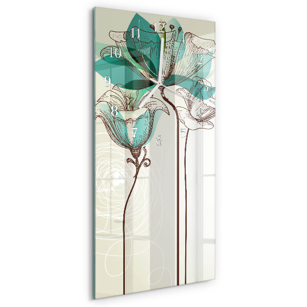Vertical wall clock Flower