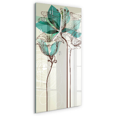 Vertical wall clock Flower
