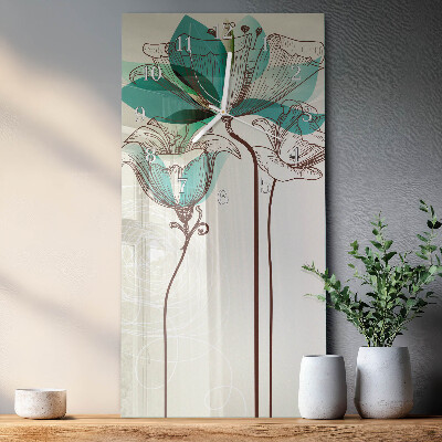 Vertical wall clock Flower