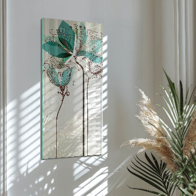 Vertical wall clock Flower