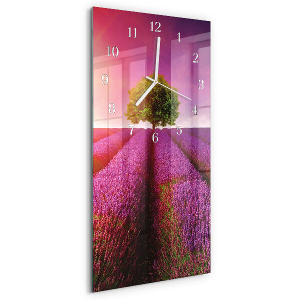 Vertical wall clock Lavender Tree