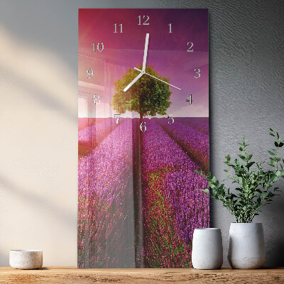 Vertical wall clock Lavender Tree