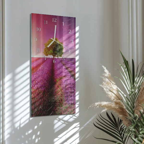 Vertical wall clock Lavender Tree