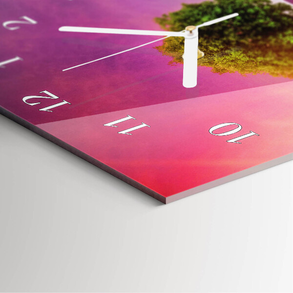 Vertical wall clock Lavender Tree