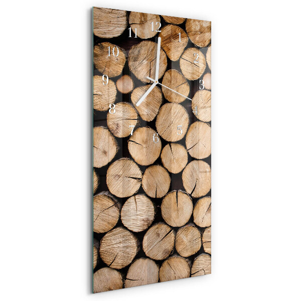 Vertical wall clock Wooden Beams