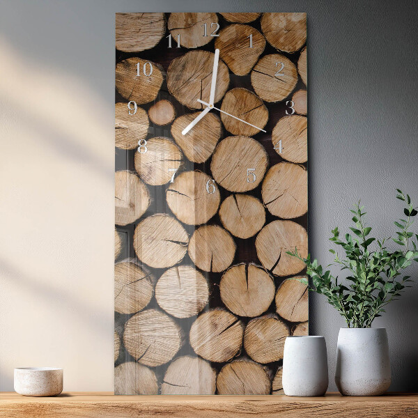 Vertical wall clock Wooden Beams