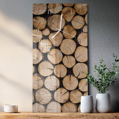 Vertical wall clock Wooden Beams