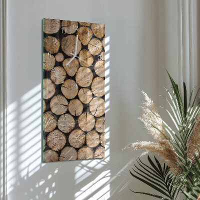 Vertical wall clock Wooden Beams