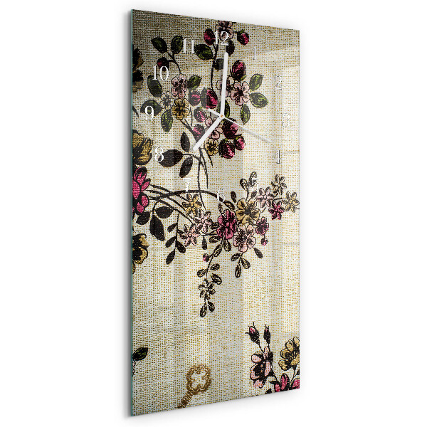 Vertical wall clock Floral Pattern