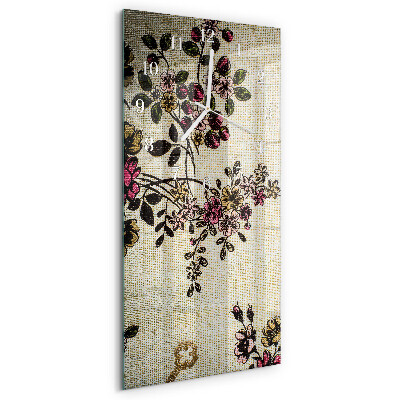 Vertical wall clock Floral Pattern