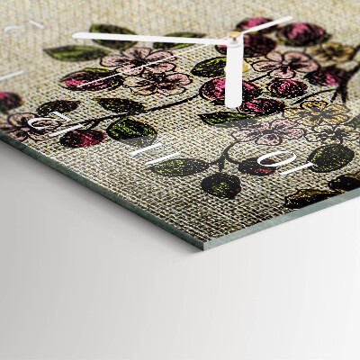 Vertical wall clock Floral Pattern