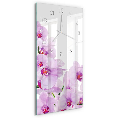 Vertical wall clock Orchids