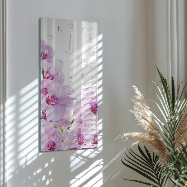 Vertical wall clock Orchids