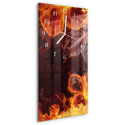Vertical wall clock Flowers of Fire