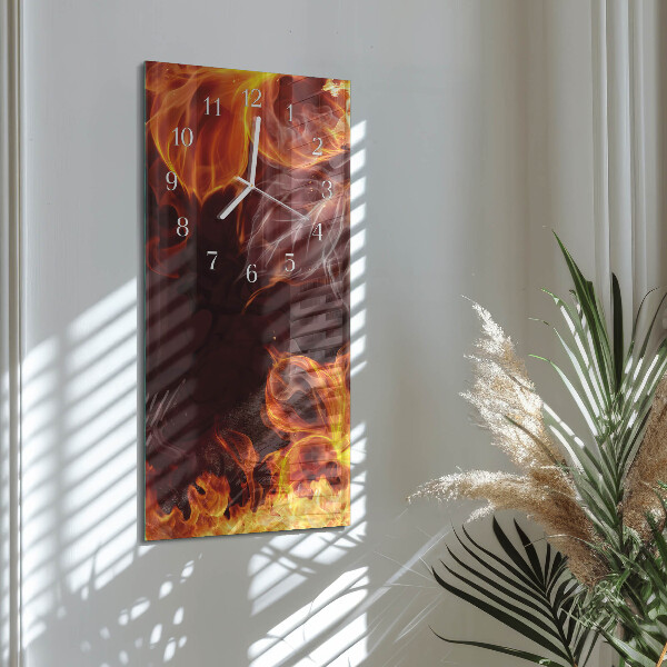 Vertical wall clock Flowers of Fire
