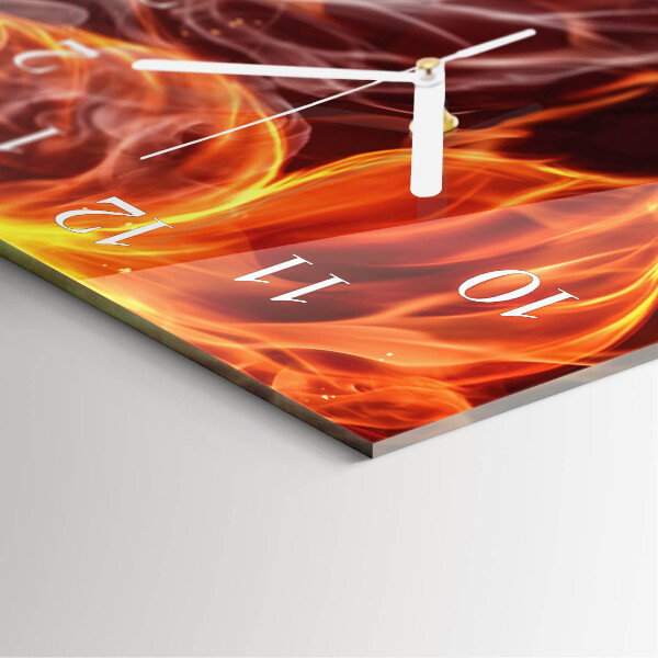 Vertical wall clock Flowers of Fire