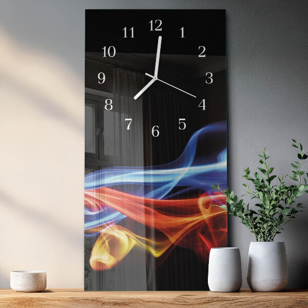 Vertical wall clock Abstract Smoke