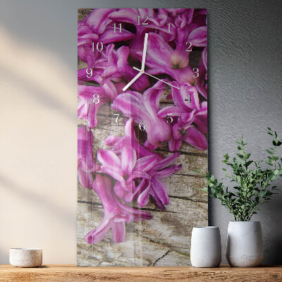 Vertical wall clock Flowers