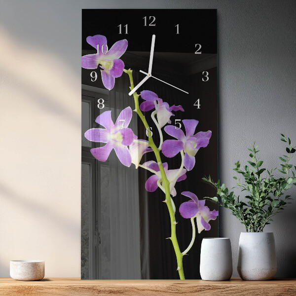 Vertical wall clock Flowers