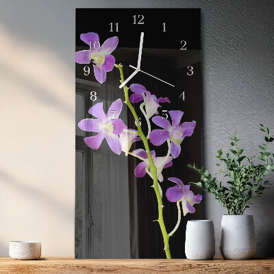 Vertical wall clock Flowers
