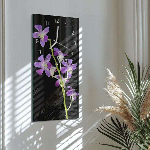 Vertical wall clock Flowers