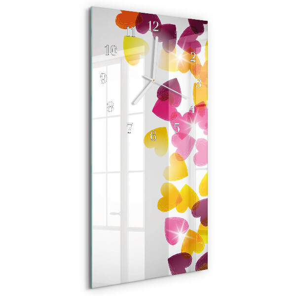 Vertical wall clock Colorful Hearts