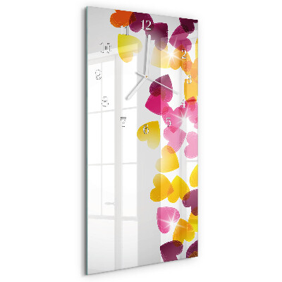 Vertical wall clock Colorful Hearts