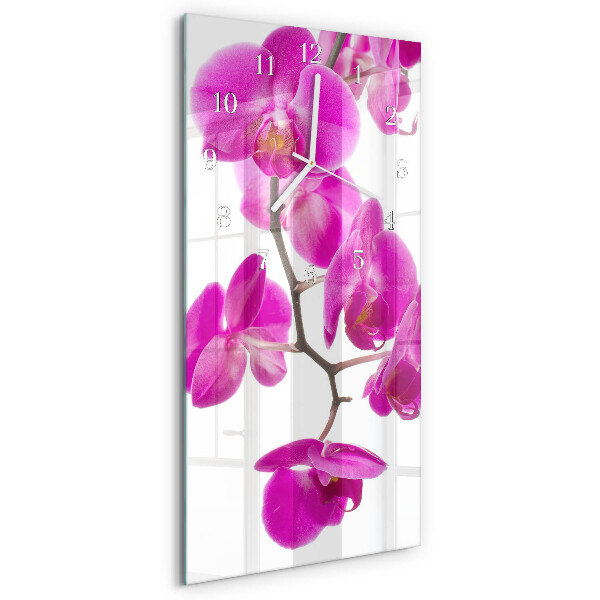 Vertical wall clock Orchids