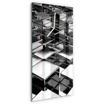 Vertical wall clock Metal Cubes