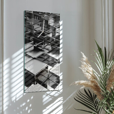 Vertical wall clock Metal Cubes