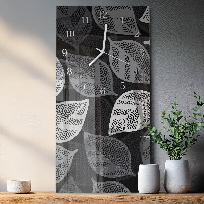 Vertical wall clock Plant Leaves