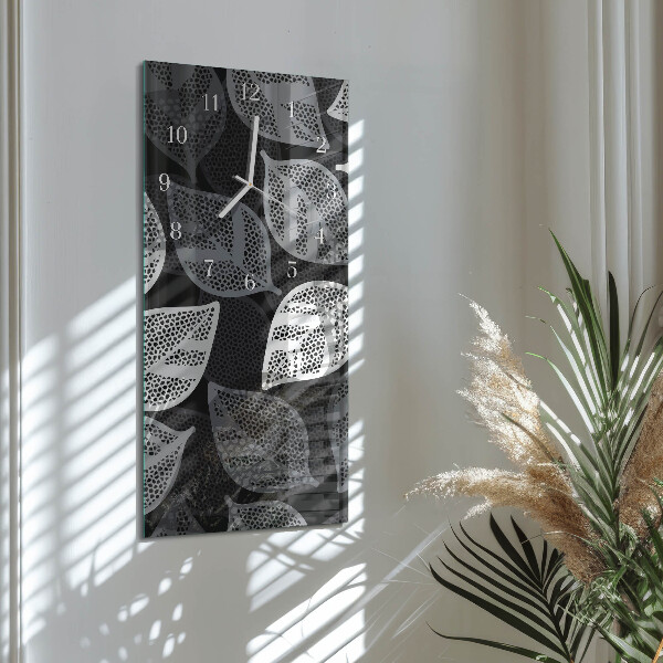 Vertical wall clock Plant Leaves