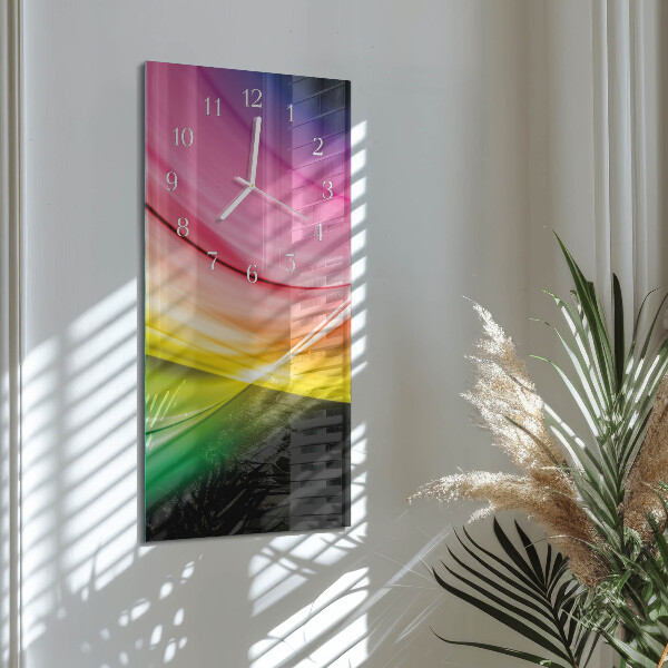 Vertical wall clock Abstract Lines