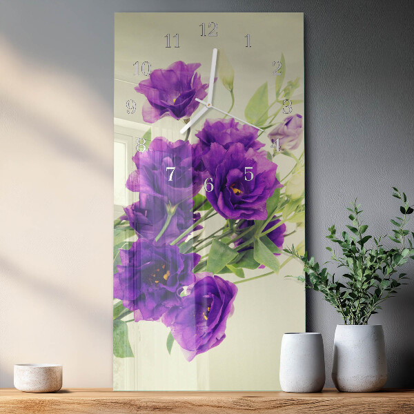 Vertical wall clock Flowers