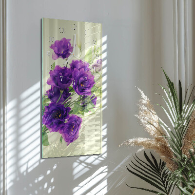 Vertical wall clock Flowers