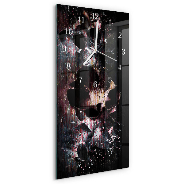 Vertical wall clock Flowers