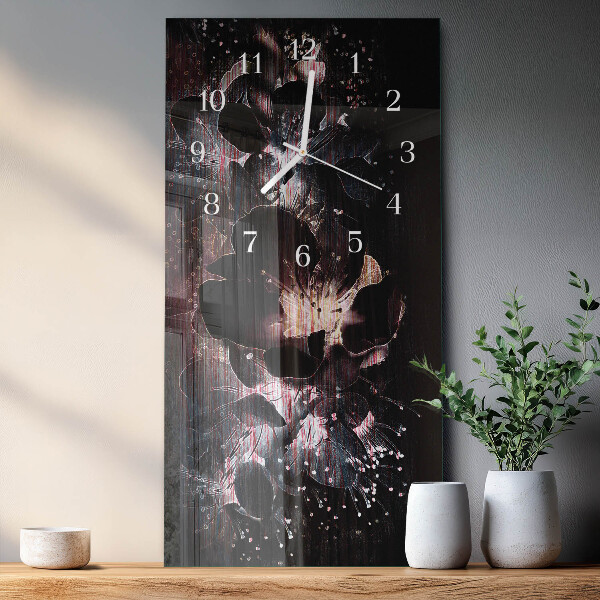 Vertical wall clock Flowers