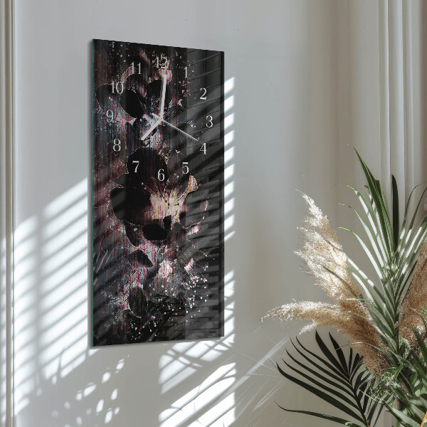 Vertical wall clock Flowers