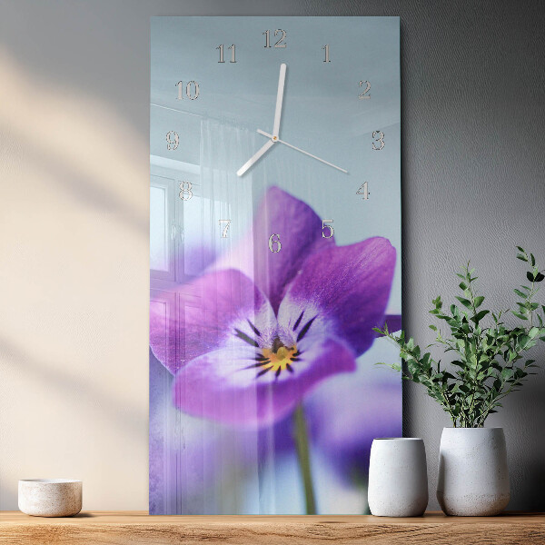 Vertical wall clock Flower